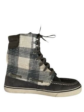 Sperry Acklins High-Top‎ Sneakers Women’s 9M Sequin Plaid Casual Grunge